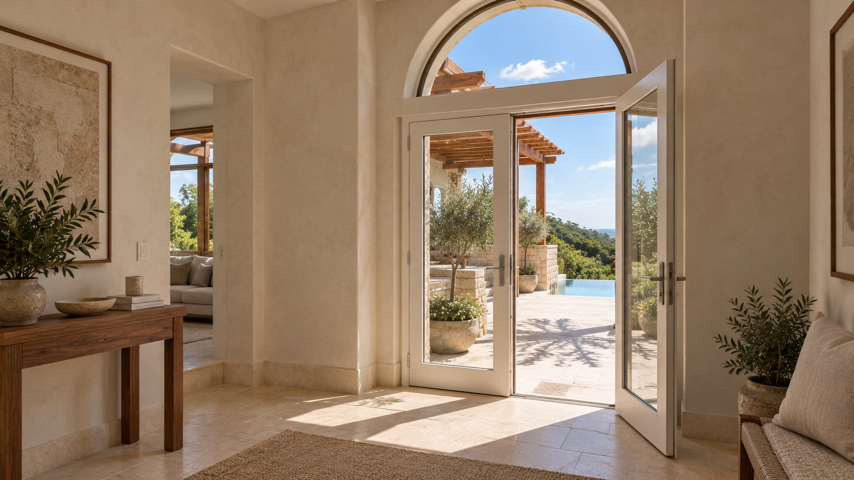 Interiores integrados a um terraço